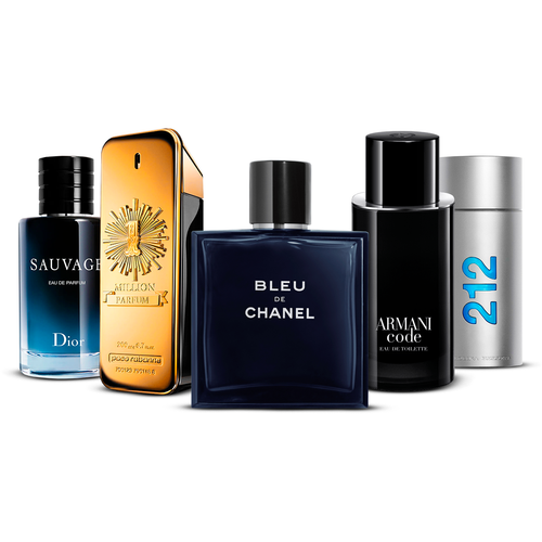 Set 5 Profumi   – Sauvage, 1 Million, Bleu de Chanel, Armani Code i 212 Men  [100 ml ciascuno]